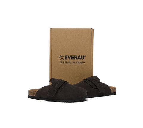 EVERAU® Double Adjustable Strap Embossed Slip-on Summer Flat Clog Slides Skyler