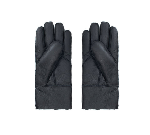 AUSTRALIAN SHEPHERD® Leather Fluffy Sheepskin Wool Stitching Gloves