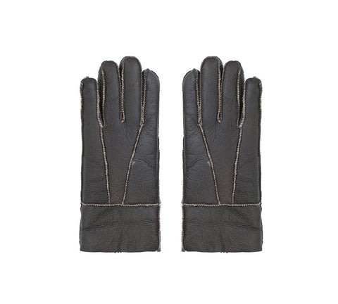 AUSTRALIAN SHEPHERD® Leather Fluffy Sheepskin Wool Stitching Gloves