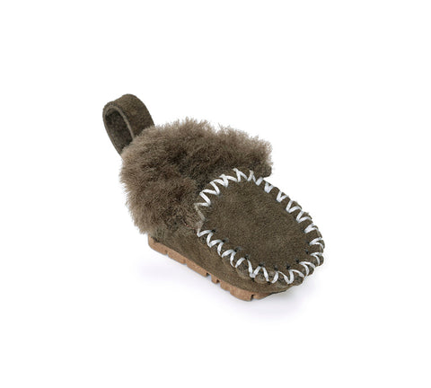 EVERAU® UGG Slippers Sheepskin Wool Popo Moccasin Keyrings