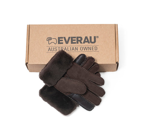 EVERAU® Fluffy Sheepskin Wool Adjustable Strap Buckle Gloves Shea