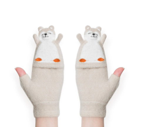 EVERAU® Fingerless Ultra Plush Knit Bearling Gloves