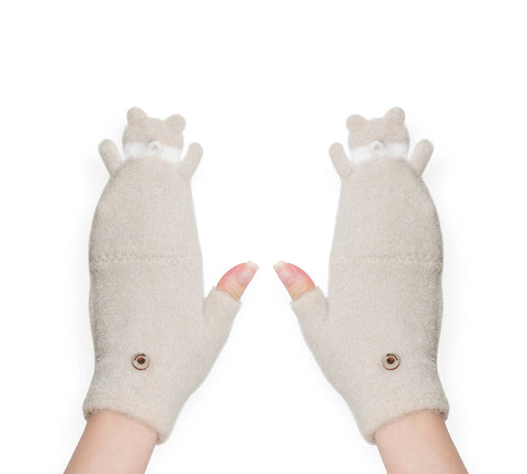 EVERAU® Fingerless Ultra Plush Knit Bearling Gloves