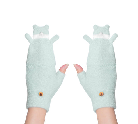 EVERAU® Fingerless Ultra Plush Knit Bearling Gloves