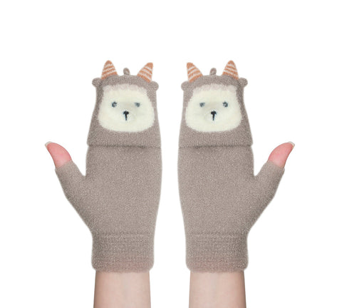 EVERAU® Fingerless Ultra Plush Knit Ewe Gloves