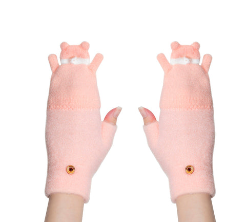 EVERAU® Fingerless Ultra Plush Knit Bearling Gloves