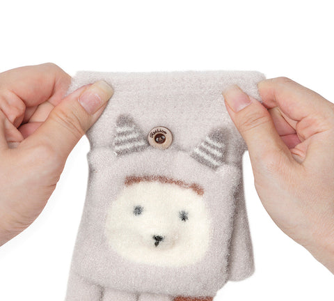 EVERAU® Fingerless Ultra Plush Knit Ewe Gloves