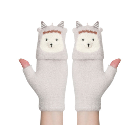 EVERAU® Fingerless Ultra Plush Knit Ewe Gloves