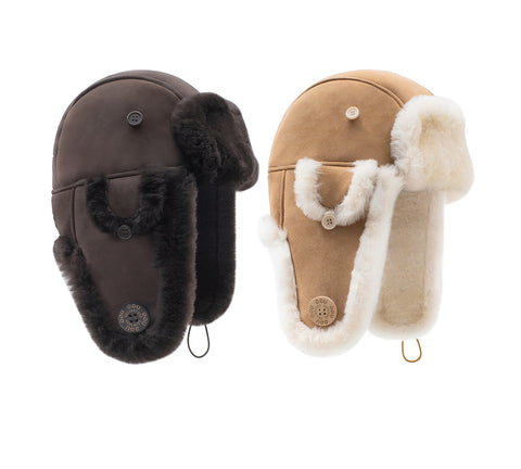 AUSTRALIAN SHEPHERD® Fluffy Sheepskin Wool Adjustable Bucket Theo Hat