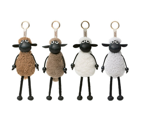 AUSTRALIAN SHEPHERD® Fluffy Sheepskin Wool Sheep Keyrings