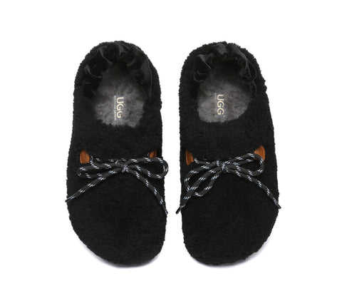 AUSTRALIAN SHEPHERD® UGG Slippers Women Curly Sheepskin Wool Slingback Barrett