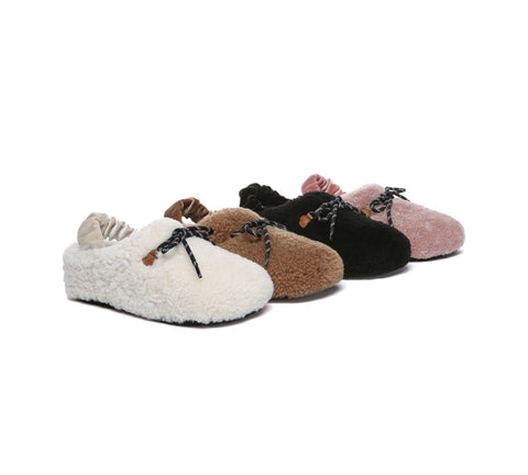 AUSTRALIAN SHEPHERD® UGG Slippers Women Curly Sheepskin Wool Slingback Barrett