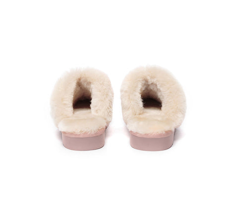 EVERAU® UGG Slippers Sheepskin Wool Suede Scuff Muffin