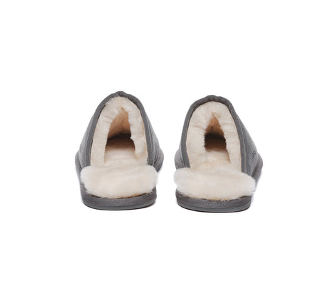 EVERAU® UGG Slippers Men Sheepskin Wool Scuff Bennett