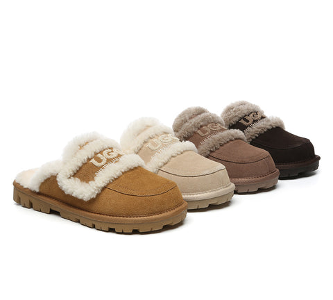 AUSTRALIAN SHEPHERD® UGG Slippers Women Sheepskin Wool Shearling Lined Rilee