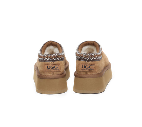 AUSTRALIAN SHEPHERD® UGG Slippers Sheepskin Wool Ankle Platform Tazzy Hippie