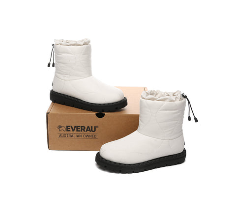 EVERAU® UGG Women Sheepskin Wool Waterproof Drawstring Boots Sonita