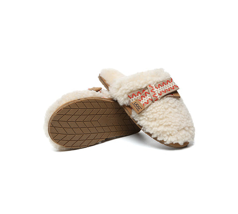 AUSTRALIAN SHEPHERD® UGG Slippers Women Sheepskin Wool Bow Cecil