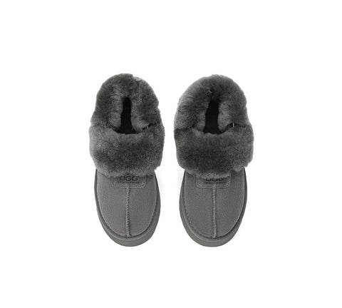 AUSTRALIAN SHEPHERD® UGG Slippers Women Removable Wool Strap Slingback Platform Suzie