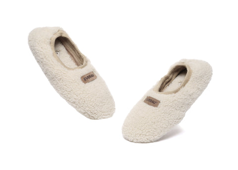 EVERAU® UGG Slippers Women Curly Sheepskin Wool Elastic Lucina