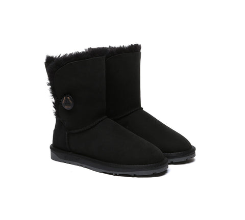 UGG EVERAU® UGG Boots Double Faced Sheepskin Wool Short Button