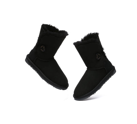 UGG EVERAU® UGG Boots Double Faced Sheepskin Wool Short Button