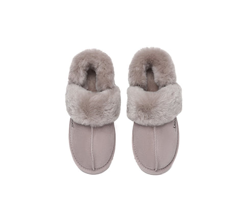 AUSTRALIAN SHEPHERD® 3-Way Style UGG Women Slippers Removable Wool Strap Slingback Muffin Fluffy