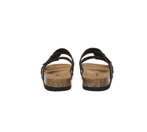 EVERAU® Double Straps Embossed Slip-on Summer Sandal Slides Aurelia