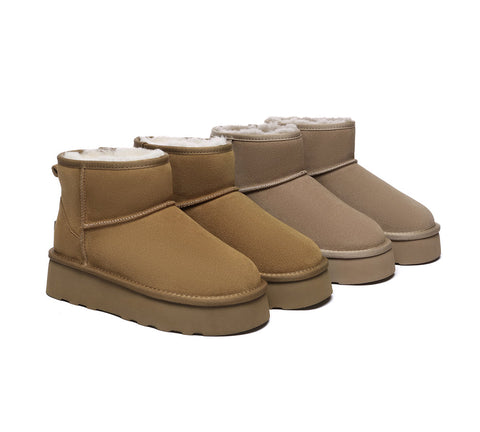 AUSTRALIAN SHEPHERD® UGG Boots Sheepskin Wool Ankle Platform Rommie