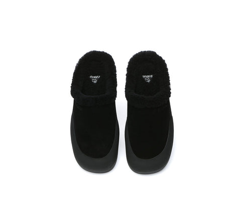 EVERAU® UGG Slippers Sheepskin Wool Scuff Staney