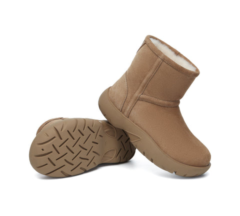 AUSTRALIAN SHEPHERD® UGG Boots Sheepskin Wool Mid Calf Chunky Short Classic Salma