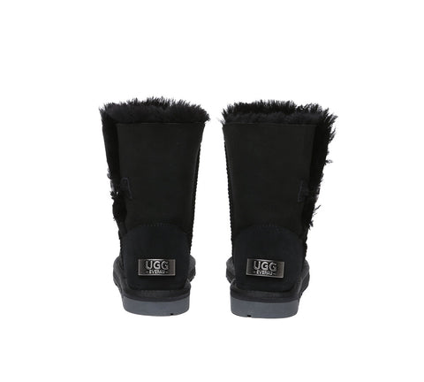 UGG EVERAU® UGG Boots Double Faced Sheepskin Wool Short Button