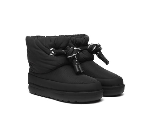 UGG Boots - EVERAU® UGG Sheepskin Wool Waterproof Adjustable Drawstring Ankle Boots Delabra