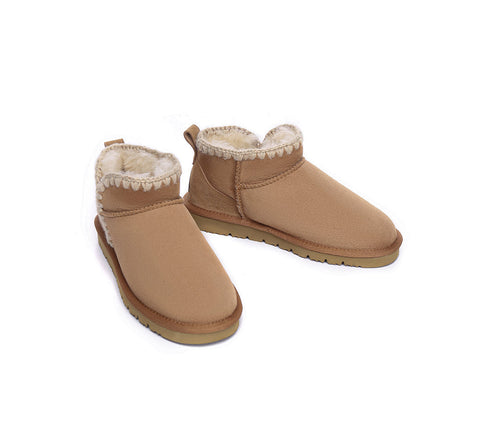 UGG Boots - EVERAU® UGG Women Sheepskin Wool Ankle Mini Boots Brooklyn