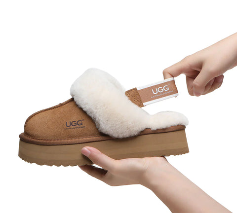Australian Shepherd® Removable Strap Slingback UGG Slippers Women Muffin Platform