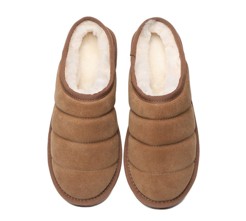 EVERAU® Women Sheepskin Slippers Ultra Puffer