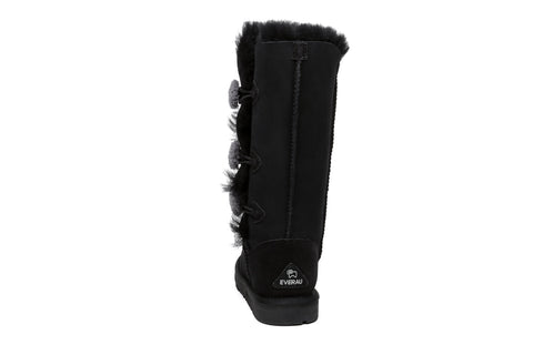 EVERAU® Tall Triple button Sheepskin Boots Espina