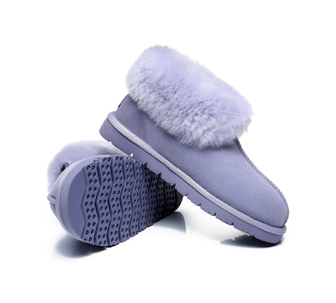 EVERAU® Mallow Sheepskin Ankle Slipper