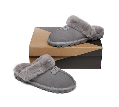 AUSTRALIAN SHEPHERD® UGG Double Face Sheepskin Wool Slippers Suzie Scuff