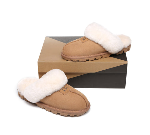 AUSTRALIAN SHEPHERD® UGG Double Face Sheepskin Wool Slippers Suzie Scuff