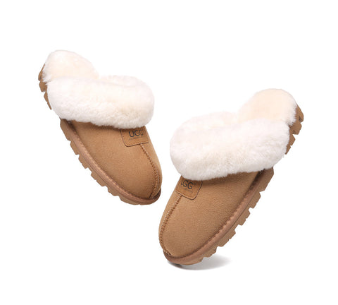 AUSTRALIAN SHEPHERD® UGG Double Face Sheepskin Wool Slippers Suzie Scuff