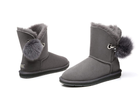 Australian Shepherd® UGG Boots Ladies Short Pom Pom Blakely