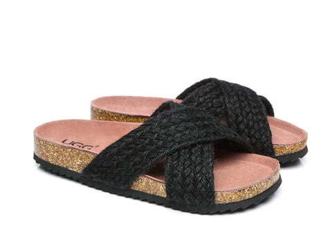 Slippers - AS UGG Women Sandals Espadrilles Flat Slide Milo