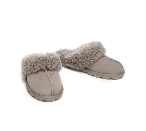 UGG Slippers - AS UGG Slipper Double Faced Sheepskin Waffle Curly